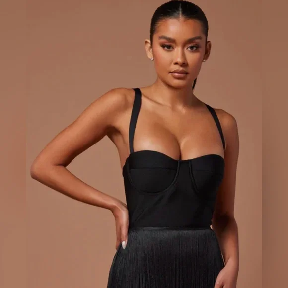 Fashion Nova Chic Black Fringe Backless Dress - Picture 3 of 8